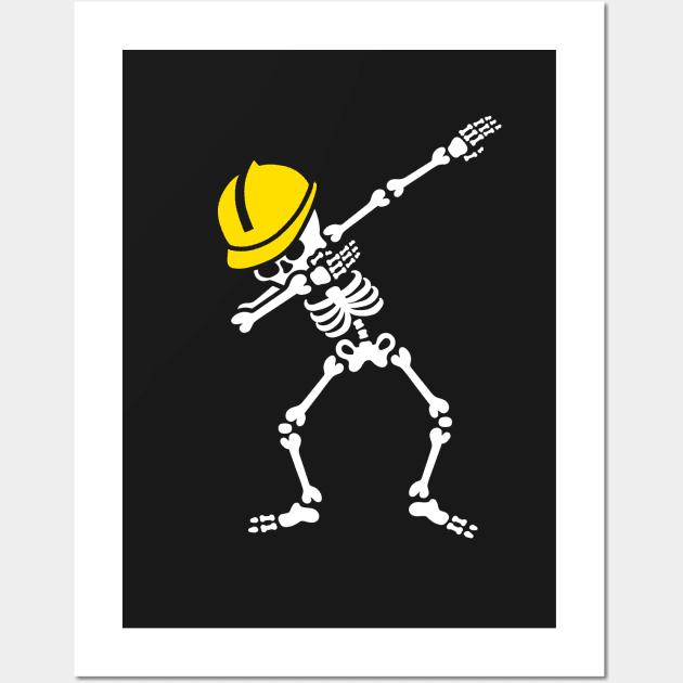 Dab skeleton dabbing construction worker  engineer Wall Art by LaundryFactory